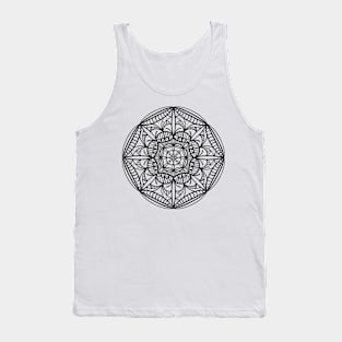 Circular Outline mandala geometric ornament Tank Top